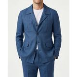 Italyan Stil Slim Fit Spor Erkek Ceket Indigo T13746 - 58 - İndigo