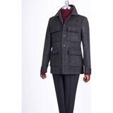 İtalyan stil slim fit spor mont erkek kahverengi T13554 - 48