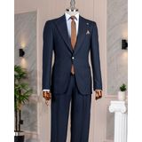 Italyan Stil Slim Fit Torba Cep Ceket Pantolon Takım Elbise Lacivert T14299 - 50