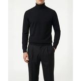 Italyan Stil Slim Fit Triko Balıkçı Yaka Boğazlı Kazak Siyah T13098