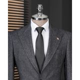 Italyan Stil Slim Fit Yün Karışımlı Ceket Pantolon Kombin Takım Elbise Siyah T14679 - 50