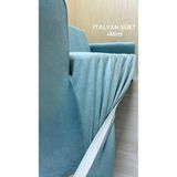Italyan Süet Koruyucu Esnek Elastik Giydirme Koltuk Örtüsü - Mint - 1+1 (2 Parça Set) - 10 x 10 cm - Mint Yeşili