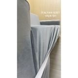 Italyan Süet Koruyucu Esnek Elastik Kolsuz Koltuk Örtüsü - Açık Gri - Tekli (1 Parça) - 10 x 10 cm