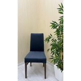 Italyan Süet Kumaş Lastikli Kaymaz Esnek Sandalye Koruyucu Örtü - Antrasit - Iki Adet - 40 x 40 cm