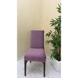 Italyan Süet Kumaş Lastikli Kaymaz Esnek Sandalye Koruyucu Örtü - Gülkurusu - Dört Adet - 40 x 40 cm - Gül Kurusu