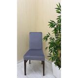 Italyan Süet Kumaş Lastikli Kaymaz Esnek Sandalye Koruyucu Örtü - Koyu Gri - Bir Adet - 40 x 40 cm