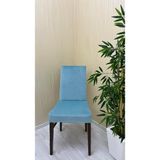 Italyan Süet Kumaş Lastikli Kaymaz Esnek Sandalye Koruyucu Örtü - Mint - Üç Adet - 40 x 40 cm
