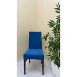Italyan Süet Kumaş Lastikli Kaymaz Esnek Sandalye Koruyucu Örtü - Petrol - Bir Adet - 40 x 40 cm