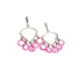İtalyan tasarımı gümüş pembe zirkon taşlı trend küpe