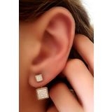 İtalyan Tasarımı Gümüş Rose Earcuff Çift Küpe