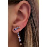Italyan tasarımı gümüş rose lüks ear cuff kupe
