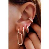 italyan tasarımı gümüş rose trend küpe 3cm