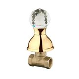 İtalyan Webert Karenina Ankastre Stop Valf 1/2'' Swarovsky Taşlı- Altın