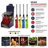 İtalyano ITL-107W Ocak Mutfak Çakmak Renkli Plastik Sap Yaylı Kıvrılabilir Metal Başlı - 20'li Paket
