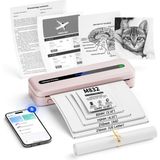 Itari M832 Taşınabilir Yazıcı, Kablosuz, 300 Dpı, Çeşitli Kağıt Boyutları - Pembe