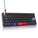 iTastatur Lineer Kırmızı Anahtarlı Yüzde 60 Oyun Klavyesi Mekanik,%60 Kablolu Ultra Kompakt Mini Klavye Gökkuşağı Ps4/Ps5/Xbox için PBT Keycaps (61 Mavi)