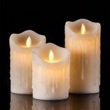 İtc Store Alevli Led Mum Hareketli Alev Görünümlü Dekoratif Mum - 3lü Set