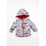 Itfaiye Desenli Erkek Bebek Mont 22325 - Beyaz - 1 Yaş