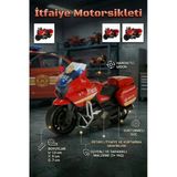 İtfaiye Kurtarma Motorsikleti Sürtünmeli Hareketli Gidonlu Oyuncak Motor