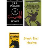 İthaki Yayınları Hobbit + Dünyanın Merkezine Yolculuk + Siyah Inci Hediye - Hayır
