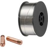 İTHAL 2 Adet Nozzle Hediyeli Tüpsüz Gazaltı Kaynak Teli 1 kg 0.8 mm