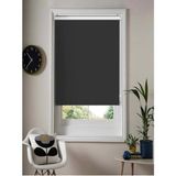 Ithal Bambu Siyah Stor Perde Etek Dilimsiz - 190 x 260 cm