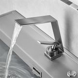 İthal Faucet Banyo Lavabo Bataryası Antrasit Gri Şelale Yeni Model 7 Yıl Garantili İthal