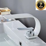 İthal Faucet Banyo Lavabo Bataryası Beyaz/Krom Şelale Yeni 7 Yıl Garantili Ithal Orjinal Ürün.