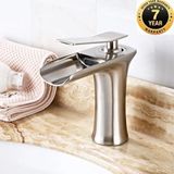İthal Faucet Banyo Lavabo Bataryası Mat Krom Nikel Şelale Yeni Model 7 Yıl Garantili İthal