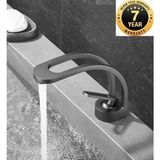 İthal Faucet Banyo Lavabo Bataryası Şelale Tasarım Yeni Antrasit Renk 7 Yıl Garantili İthal