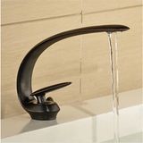 İthal Faucet Banyo Lavabo Bataryası Siyah Bakır Köşeli Şelale Yeni Model 7 Yıl Garantili ithal