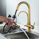 İthal Faucet Mutfak Evye Bataryası Dual Flow Su Arıtma Çıkışlı Antik Yeni 7 Yıl Güvenceli İthal