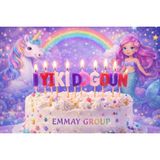 İTHAL "iyi Ki Doğdun" Harf Mum Unicorn ve Marmaid Party, Doğum Günü Pasta Mumu - Mor - Beyaz - Pembe