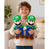 İthal Kadifemsi Kumaş Süper Mario Luigi Peluş Oyuncak 27 Cm 2’li Paket Uyku Oyun Arkadaşı Orta Boy