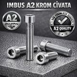 İTHAL M6X15 A2 Krom Imbus Paslanmaz Civata 50'li - 50 Adet