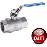İTHAL Paslanmaz Çelik Küresel Vana Dişli Krom 316 Kalite 2 Parçalı PN63 - 21/2'' (DN65)