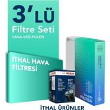 İTHAL Peugeot 301 Citroen C-Elysee 1.6 Dizel Filtre Bakım Seti (2012-2018) 3 Lü