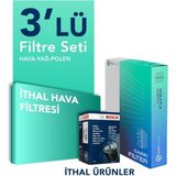 İTHAL Peugeot 301 Citroen C-Elysee 1.6 Hdi Filtre Bakım Seti (2012-2018) 3 Lu