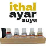 Ithal Premium Ayar Suyu 5'li Set (8K/14K/18K/21.6K + Gümüş + Mihenk Taşı) - Kuyumcu & Profesyonel Test Kiti + Ahşap Stand