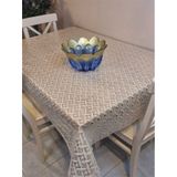 Ithal Pvc Muşamba - Desenli Silinebilir Masa Örtüsü 07iz13 Bej