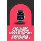 İthalat® 49Mm Akıllı Saat Amoled Ekranlı Kadın Erkek Kol Saati Plastik Kordon