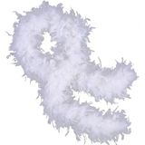 İthalat® Beyaz Renk Kabarık Kalın Otriş Boa Tüy 6 Cm Genişlik 180-200 Cm Uzunluk