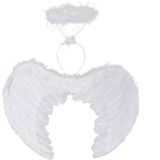 İthalat® Beyaz Renkli Tüylü Bebek Melek Kanadı Tacı 30X45 Cm
