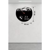 İthalat® Bmw Z4 E86 Tasarım Ahşap Duvar Saati - 40X40 Cm Kesim Dekoratif