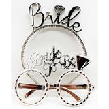 İthalat® Bride Yazılı Taç Bride To Yazılı Gözlük Seti Gümüş Renk