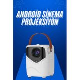 İthalat® Hd Ayaklı Portatif Projeksiyon Android İşlemcili Sinema Projektörü