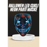 İthalat® Işıklı Led Maske Parti Eğlence Maskesi Hallowen Neon Maske