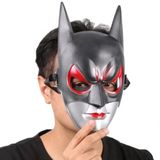 İthalat® Kırmızı Gözlü Siyah Batman Maske - Lastikli Batgirl Maskesi 28X17 Cm