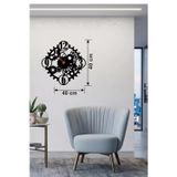 İthalat® Mekanik Dişli Çark Tasarım Ahşap Duvar Saati - 40X40 Cm Steampunk Dekor
