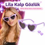 İthalat® Mor Lila Gözlük – 80’Ler 90’Lar Stil Parti Gözlüğü